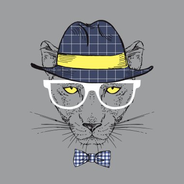 Panter, hippi tarzı moda çizimi