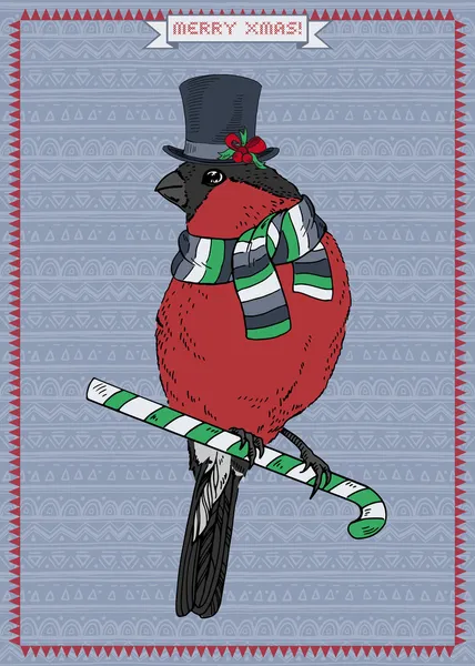红腹灰雀时髦的插图 — 图库矢量图片