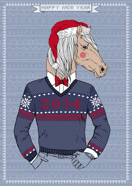 Illustrazione di Horse Hipster — Vettoriale Stock