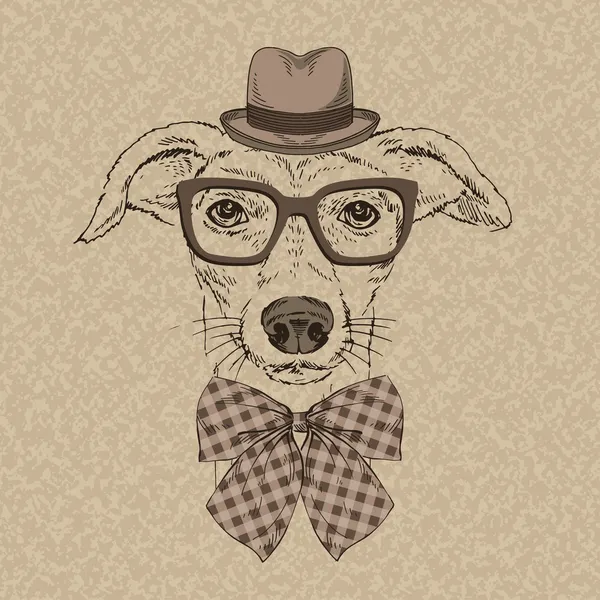 Μόδα πορτρέτο του αστείο σκυλάκι — Διανυσματικό Αρχείο