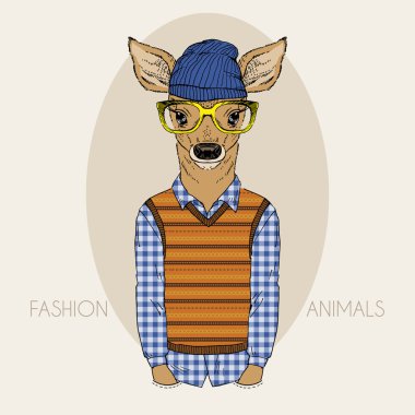Çocuk geyik hipster renkleri