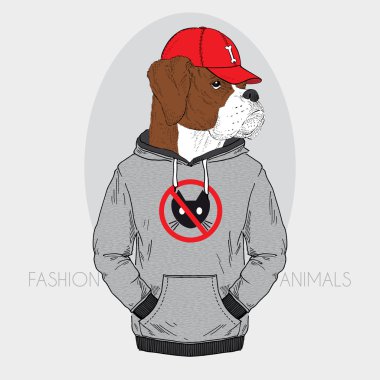 giydirmek yukarıya boksör fashion Illustration el çekilmiş