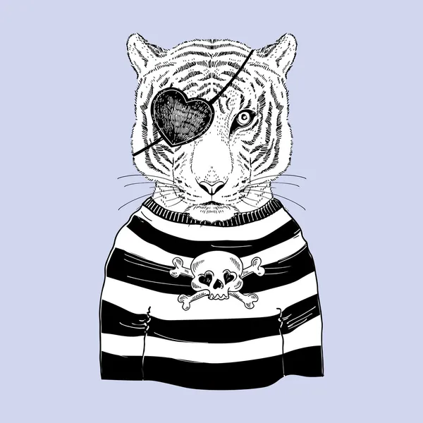 Ilustracja Tygrys pirata — Wektor stockowy