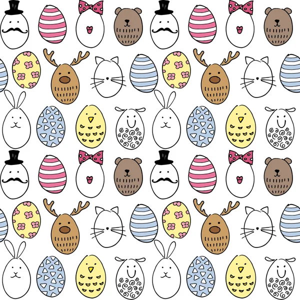 Páscoa ícones animais ovos —  Vetores de Stock