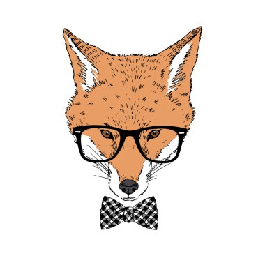 fox hipster moda portre