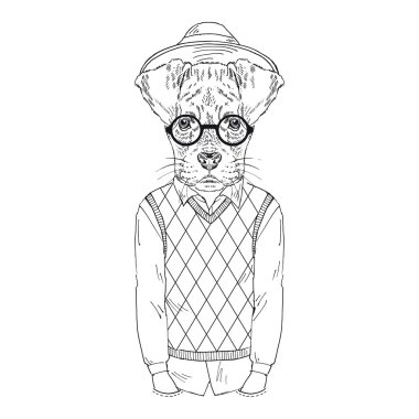 boksör hipster antropomorfik tasarımı