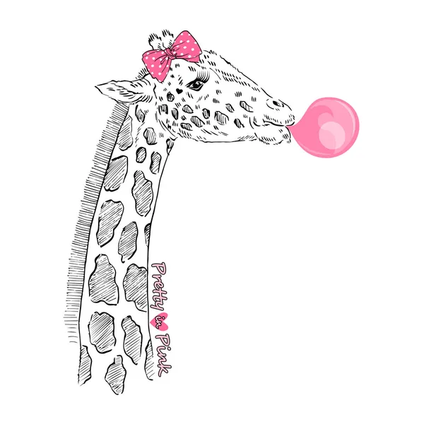 Giraffe portret — Stockvector