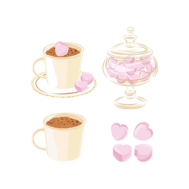 Kakao Marshmallow vektör klip sanatı beyaz üzerine izole