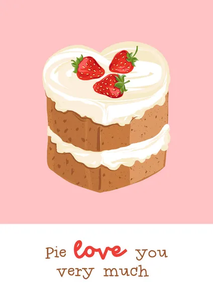 Valentines Day sweets postcard with love quote — Stock Vector