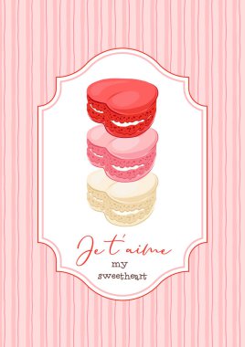Valentines Day sweets postcard with love quote  clipart