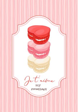 Valentines Day sweets postcard with love quote  clipart