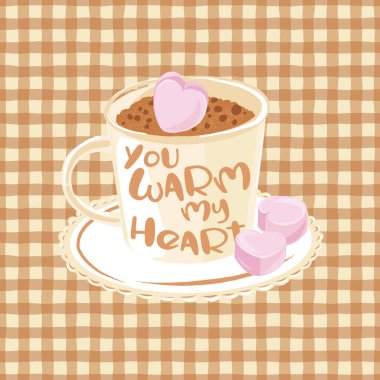 Sevgililer Günü kartpostalında aşk alıntısı var. 