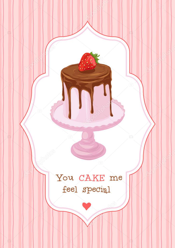 Valentines Day sweets postcard with love quote 