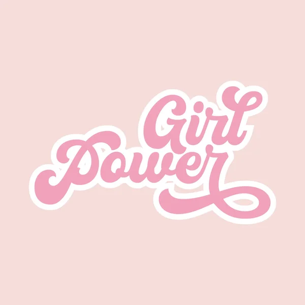 Ilustrasi kutipan Girl Power - Stok Vektor