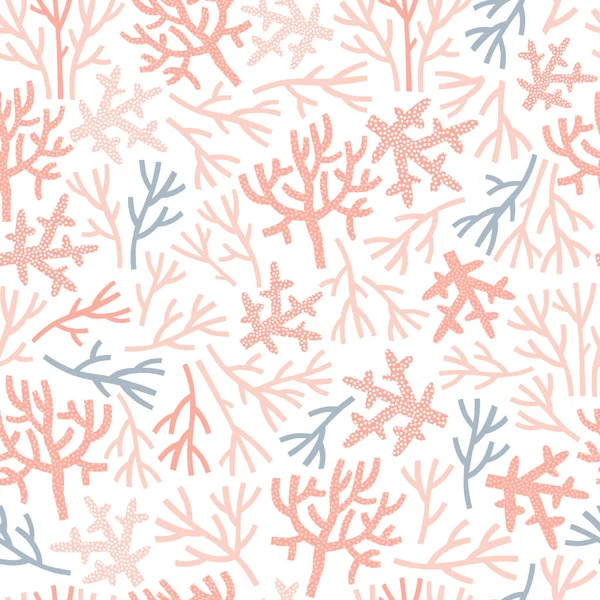 Пастельні кольори рожевий синій море корали вектор безшовний візерунок — стоковий вектор