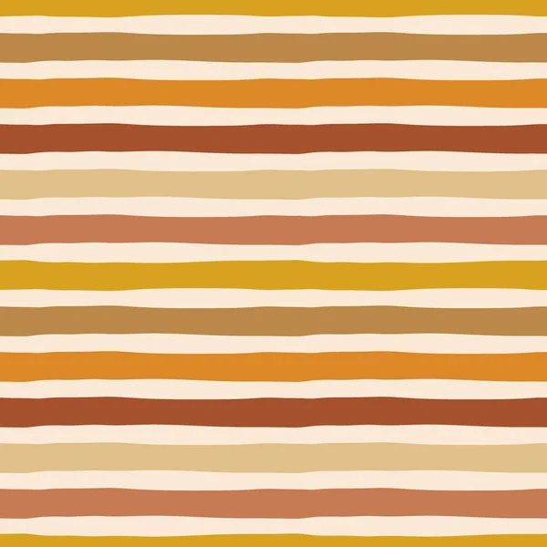 Boho earthy colours horizontal stripes vector seamless pattern — Stock vektor