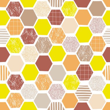 Mükemmel soyut bal peteği vektörü dikişsiz desen