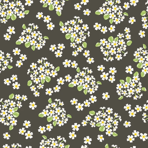 Primrose Spring Garden blomma handritad vektor sömlös mönster. Vektorgrafik