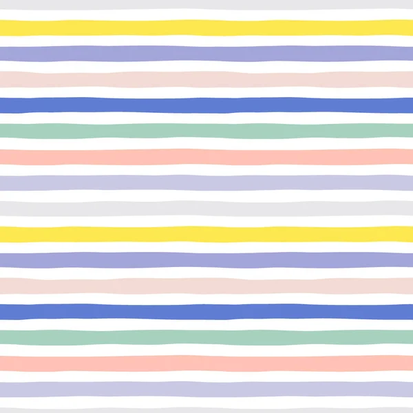Flerfärgade oregelbundna horisontella ränder vektor sömlöst mönster — Stock vektor