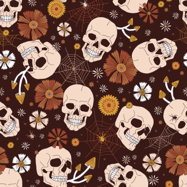 Boho Cadılar Bayramı Mantar Mantarı Çiçekli Örümcek Ağı Örnekleri