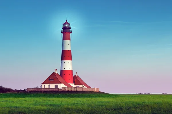 Light House Westerhever at afternoon Stock Photo