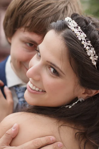 Sposa e sposo primo piano — Foto Stock