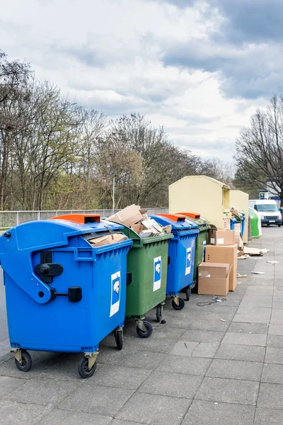 Trash Containers on the Street  in Germany Stock Photo