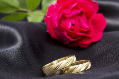 kırmızı gül ve yüzük