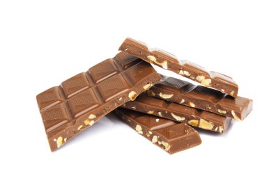 Beyaz arkaplanda çikolata