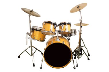 Beyaz arka plan üzerinde izole drum kit