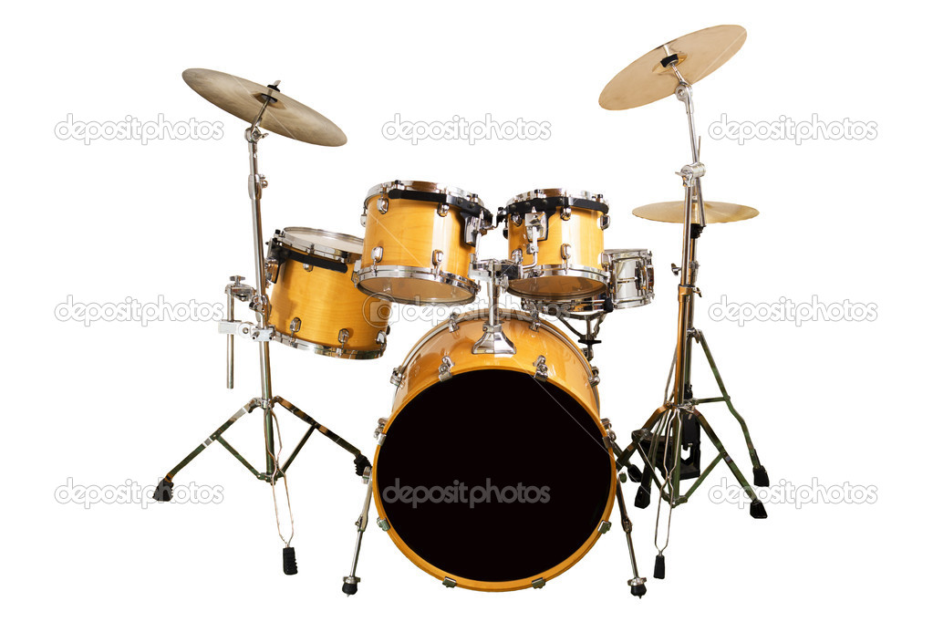 Drum kit isolated on white background