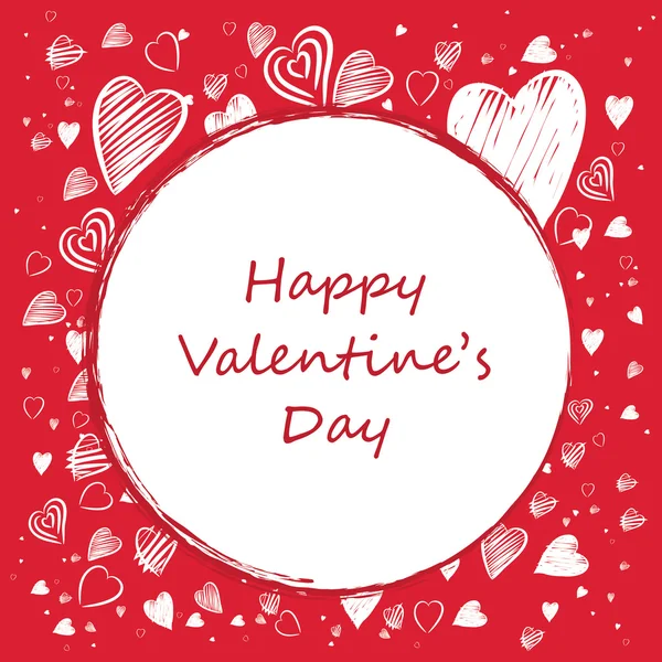 Cartão Valentine com fundo vermelho — Vetor de Stock