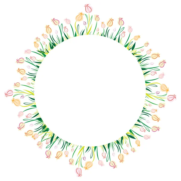 Círculo de tulipán — Vector de stock