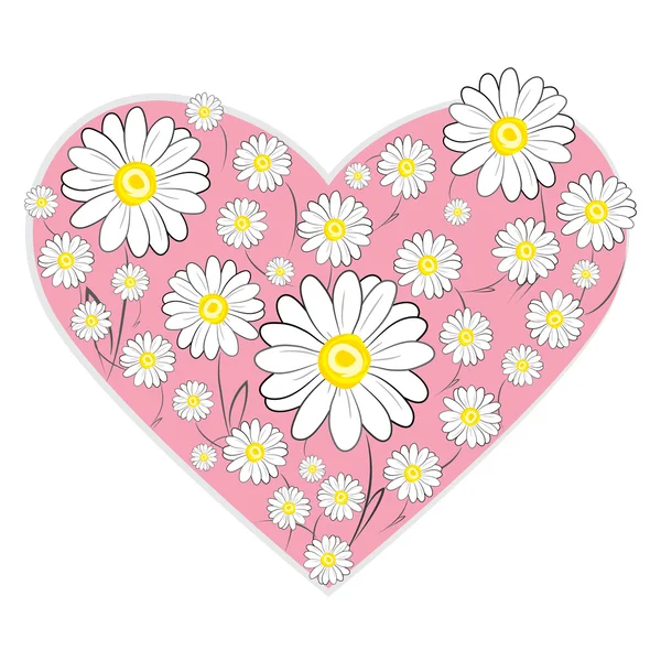 Daisy Heart — Stock Vector