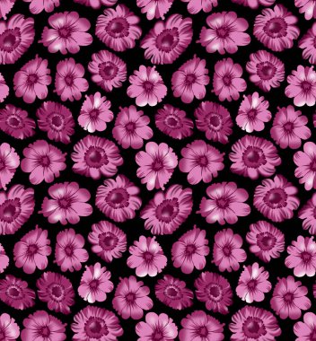 Beyaz arkaplanı olan güzel tekstil çiçekleri tasarımı