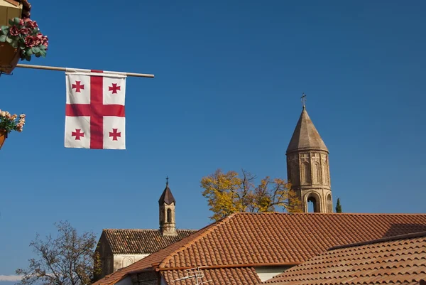 Bandera de Georgia en Signagi, Kakheti, Georgia . —  Fotos de Stock