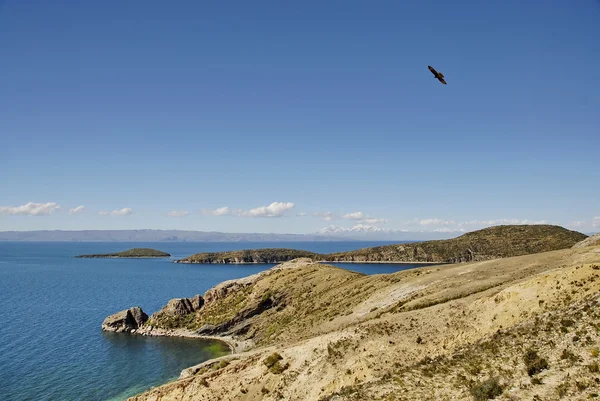 Norra kusten av isla del sol, Titicacasjön, bolivia. — Stockfoto