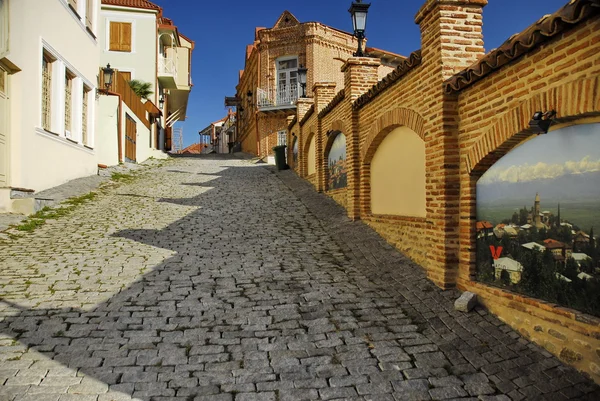 Cobbled street in Signagi, Georgia. — Stock Photo, Image