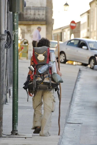 Ana şehir sokak saint james gün santiago de compostela, İspanya Katolik Hacı yürür.