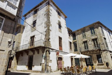 sokak restoranda boş: santiago de compostela, İspanya.