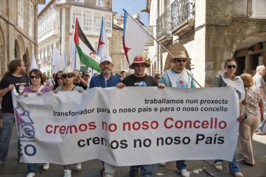 galicians bir gösteri ile İspanya'dan bağımsızlık verilmesi gereksinimleri katılın.