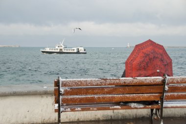 kış deniz Sivastopol, Kırım, Ukrayna.