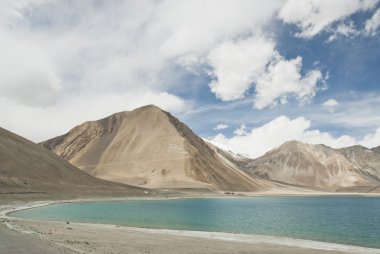 The Lake Pangong near Indian-Chinese border in Ladakh, India. clipart
