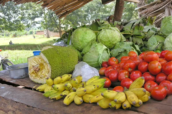 Vegetable market stall near Masindi, Uganda. — Stock Photo, Image