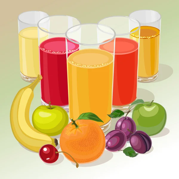 Fruit and juice — Stock Vector