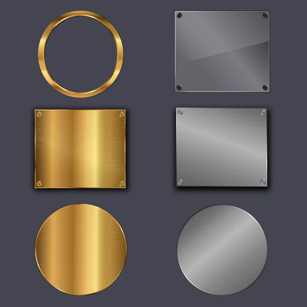 Placas de metal — Vector de stock