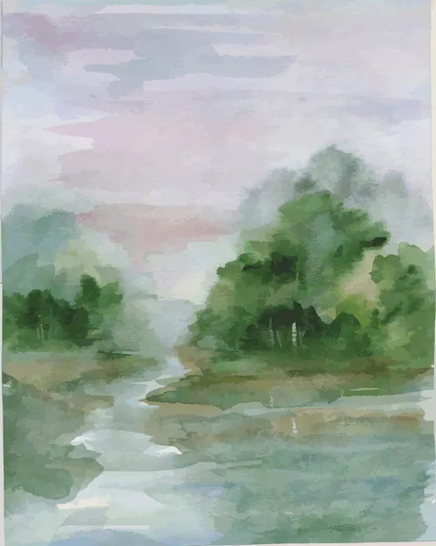 Rivière calme — Image vectorielle