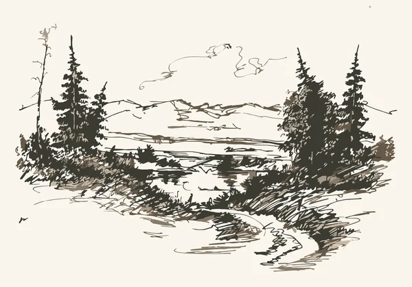 Дорога в горах — стоковый вектор