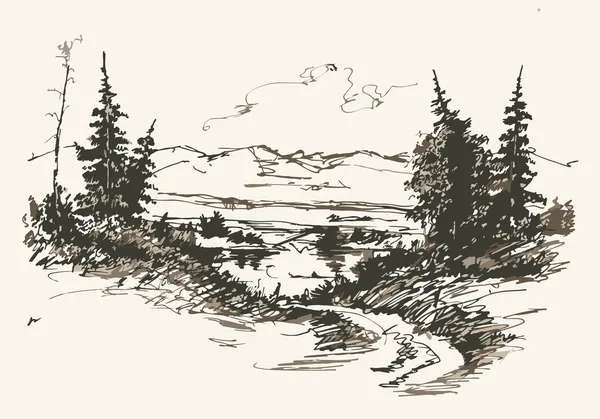 Estrada nas montanhas Ilustração De Stock