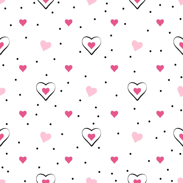 Seamless Pattern Valentine Day Vector Illustration Cartoon Style — Stockový vektor